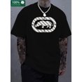 thumbnail image 1 of Camiseta informal de cuello redondo para hombre con estampado geométrico animal, 100 % algodón, manga corta, tejido de punto para todo tipo de clima, transferencia térmica digital, corte regular, 220, 1 of 6