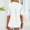 thumbnail image 7 of Levmjia Womens Top Casual Short Sleeve Blouse Solid Color Soft Polyester Fashion V Neck Turn Down Collar Summer Fashion Shirt Daily Wear, 7 of 7