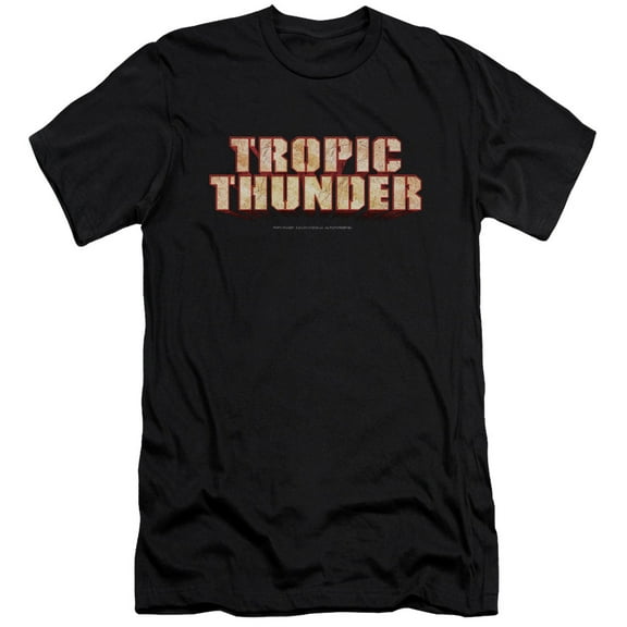 Tropic Thunder Title Adult 30/1 T-Shirt Black