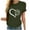 #03 Army Green, variant on Ichuanyi Womens Tops, Women Short Sleeves O-neck Heart-shaped Print Casual Tops Blouse T-shirt