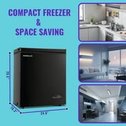 DEMULLER 4.0 Cu.ft Deep Freezer Top Open Door Compact Freezer with 2 Removable Storage Baskets Black