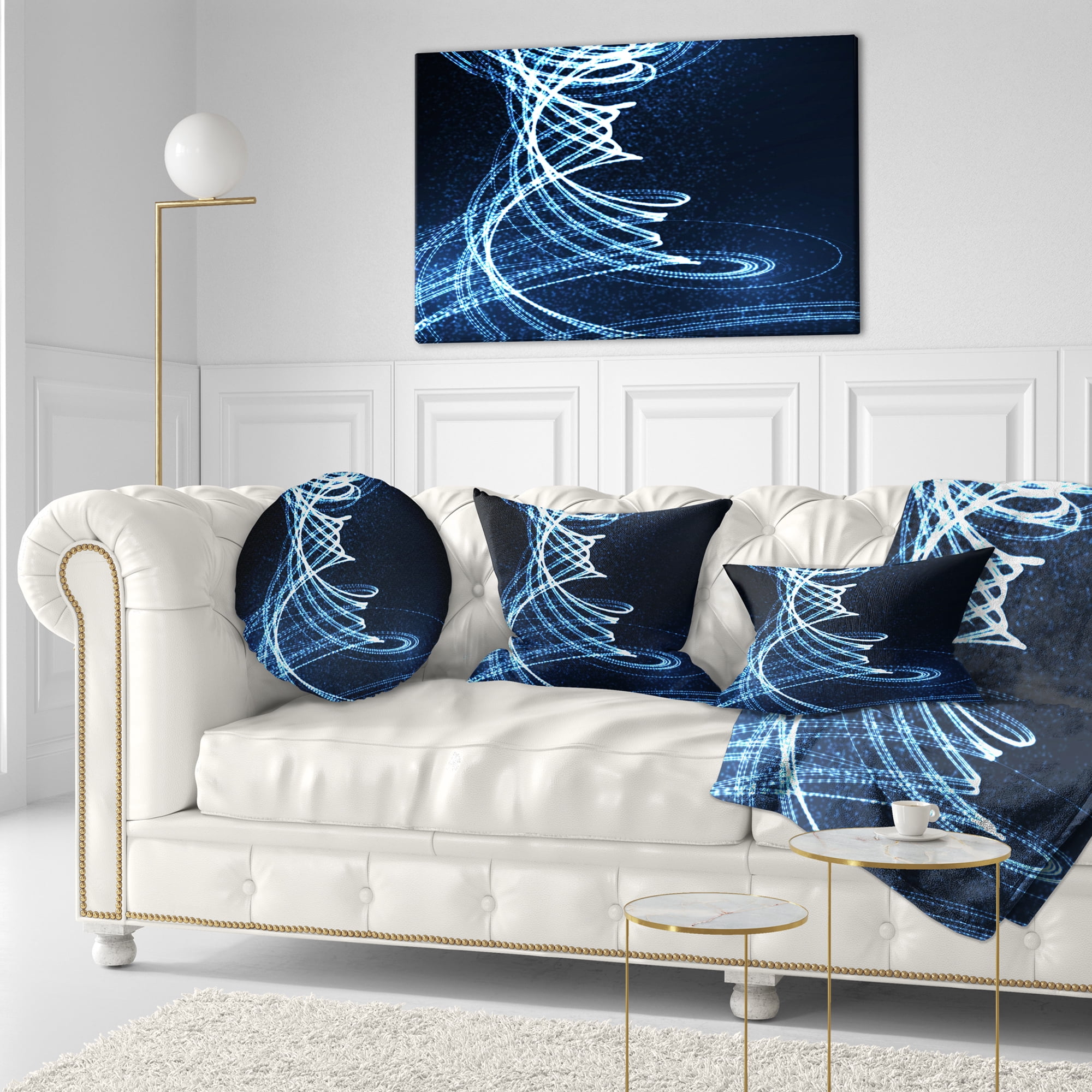 Designart 3D Illuminated Helix Shapes - Abstract Throw Pillow - 12x20