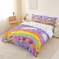 thumbnail image 3 of Metsweet Cartoon Unicorn Bedding, Colorful Flower Rainbow Duvet Cover Full,3pcs,1 Duvet Cover and 2 Pillowcases, 3 of 6