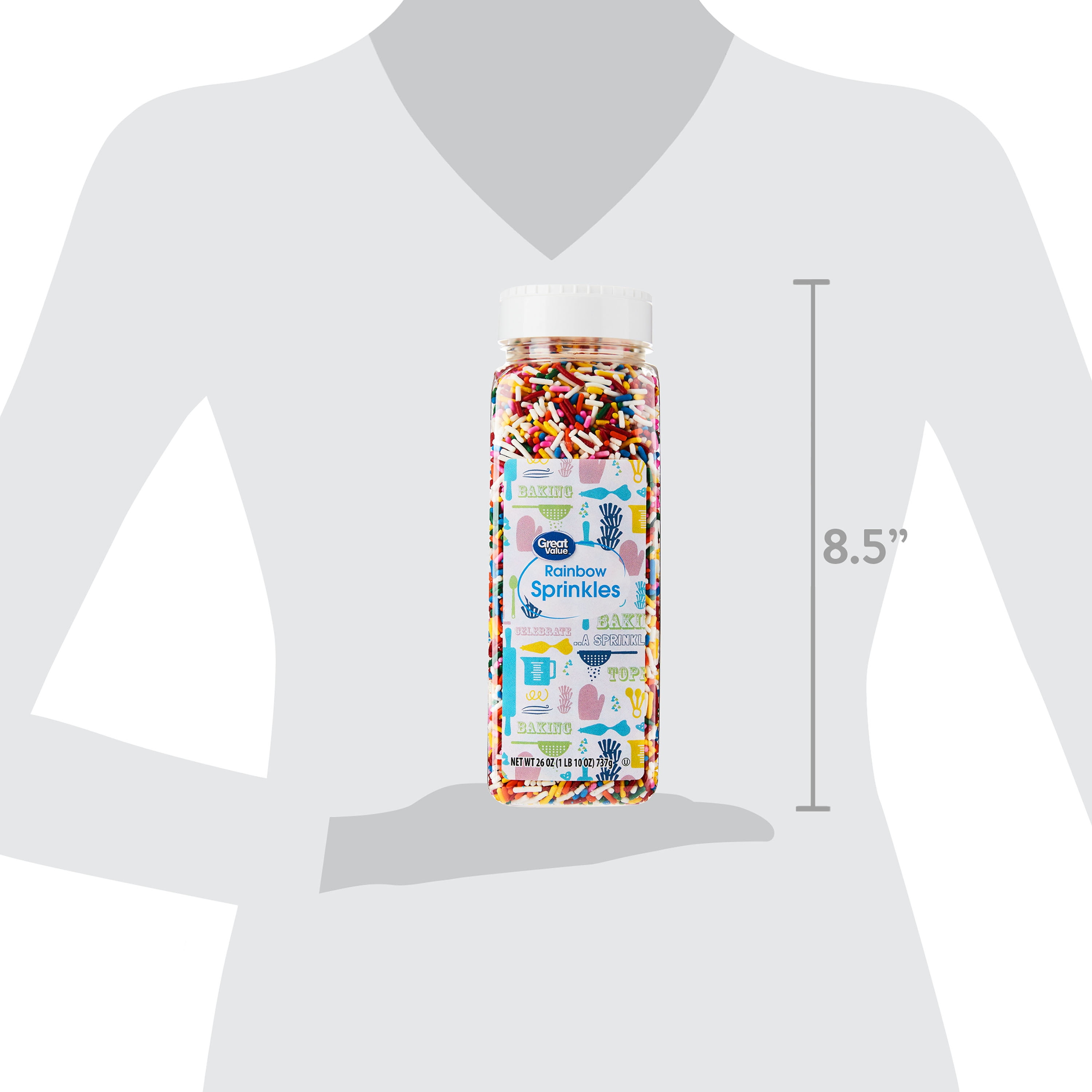 Great Value Rainbow Sprinkles, 26 oz