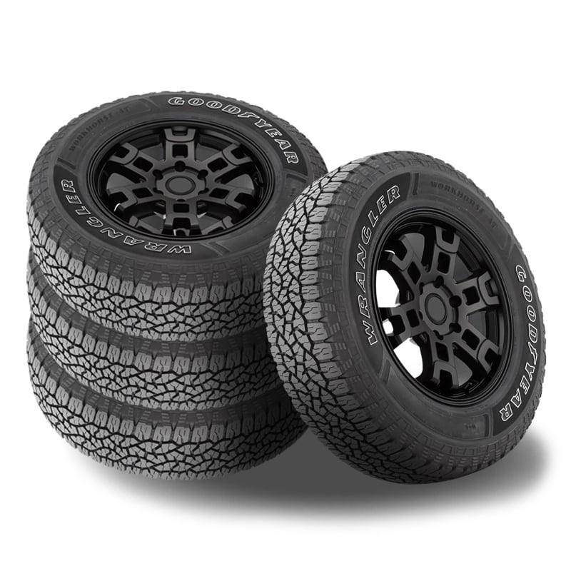 Set of 4 Goodyear Wrangler Workhorse A/T 255/70R16 111S OWL Tires, All  Terrain, 3PMSF 