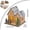 B, variant on Christmas Village Houses, Wooden Lighted Decor, Small Glowing Cabin Ornaments for Christmas Table Centerpieces, Desktop Holiday Town and Landscape Displays