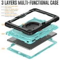 thumbnail image 3 of iPad 10.2 inch Case, iPad 9th/8th/7th Gen Case with 360° Ring Holder, Dteck Heavy Duty 3 in 1 Shockproof Bumper Full Body Drop Protection with Built-in Screen Protector, Black+Lightblue, 3 of 8