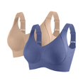 thumbnail image 4 of VISALY Wireless Bras Seamless Bras2Pc Push Up Bras No Underwire Bras Full Support Comfortable Bras Sports Bra Everyday Bras Bralettes Plunge Bra Breathable Bras Soft Bras Plus Size Bras J 3Xl, 4 of 4