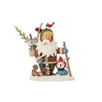 Enesco Izzy and Oliver Woodsy Walking Santa Christmas Multicolor Figurine 6.3in H