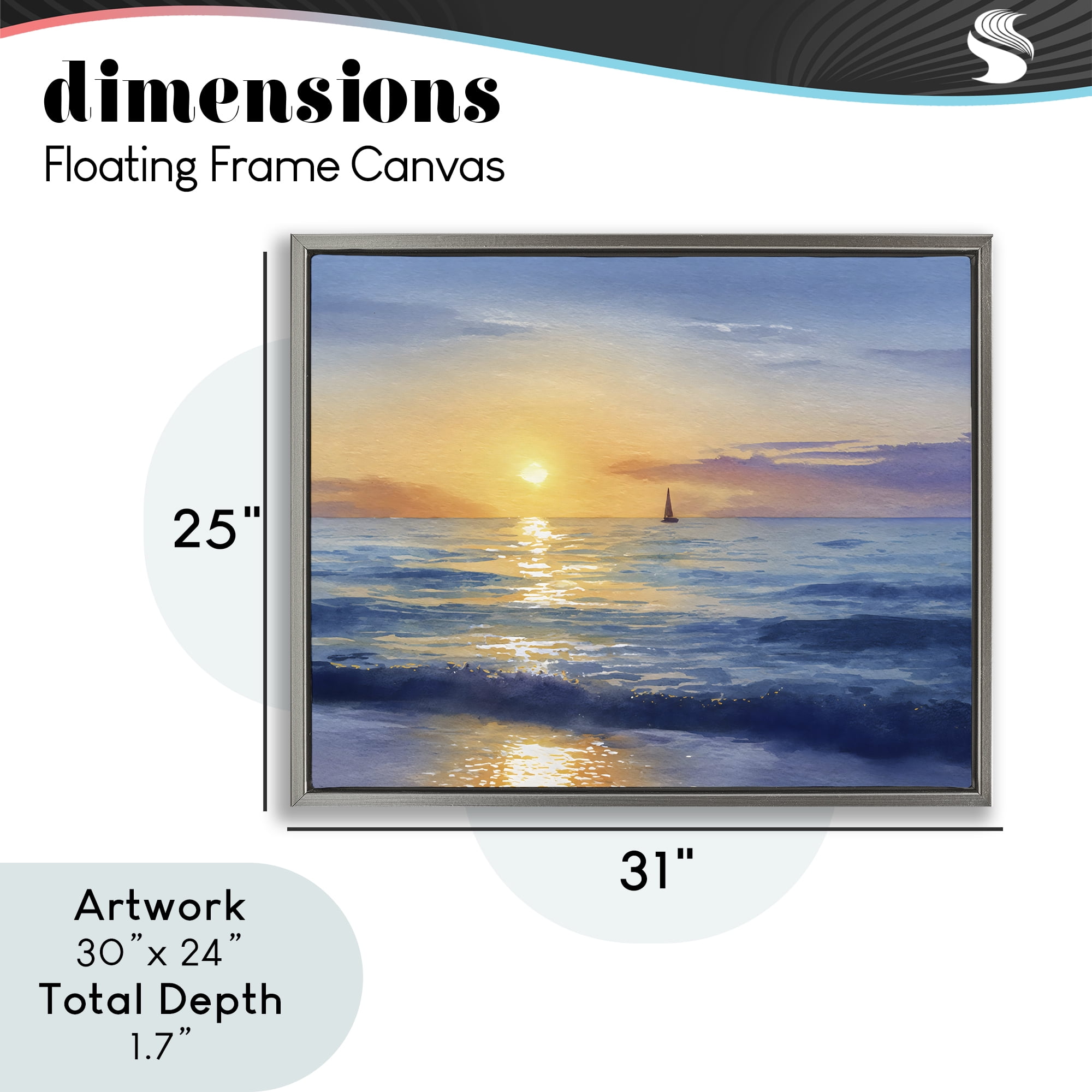 Stupell Industries Sails To The Sun At Sea Gray Framed Floater Canvas Wall Art, design by Franklyn Gregory
