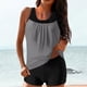thumbnail image 1 of Trajes de baño tankini para mujer Trajes de baño de dos piezas con espalda de tiras sólidas conservadores para mujer Traje de baño de dos piezas para mujer, 1 of 5