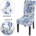 thumbnail image 4 of Vintage Blue Flowers Paisley Floral Chair Covers Set of 4 Stretch Removable Washable Slipcovers for Dining Room Hotel Kitchen, 4 of 4