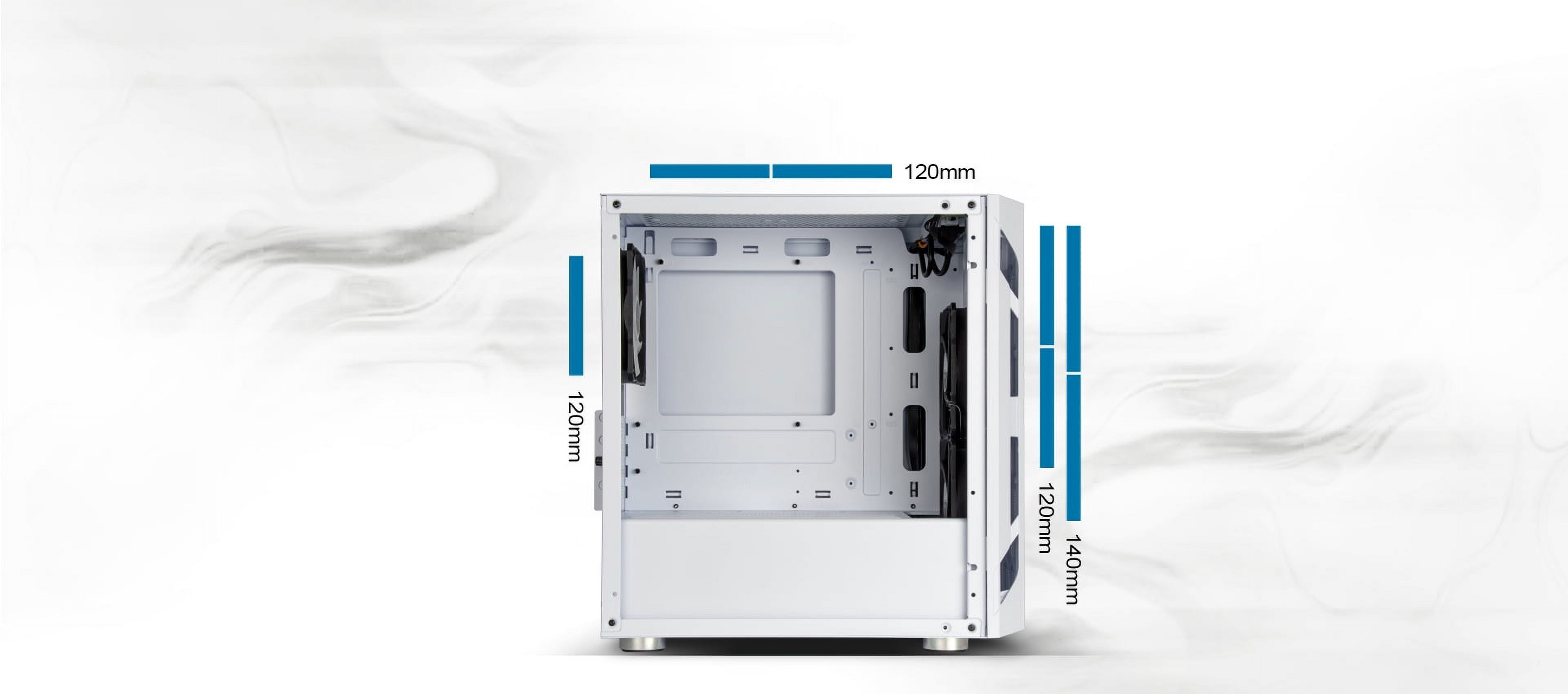 Silverstone Technology FAH1MW-PRO White Micro-ATX Tower Case with Tempered Glass & Three ARGB Fans