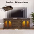 thumbnail image 5 of Lacoo 63'' Vintage-Style TV Stand for TVs Up to 70'' with LED Lights and Outlets, Entertainment Center with Storage Cabinets and Drawers for Living Room, Dark Walnut, 5 of 7