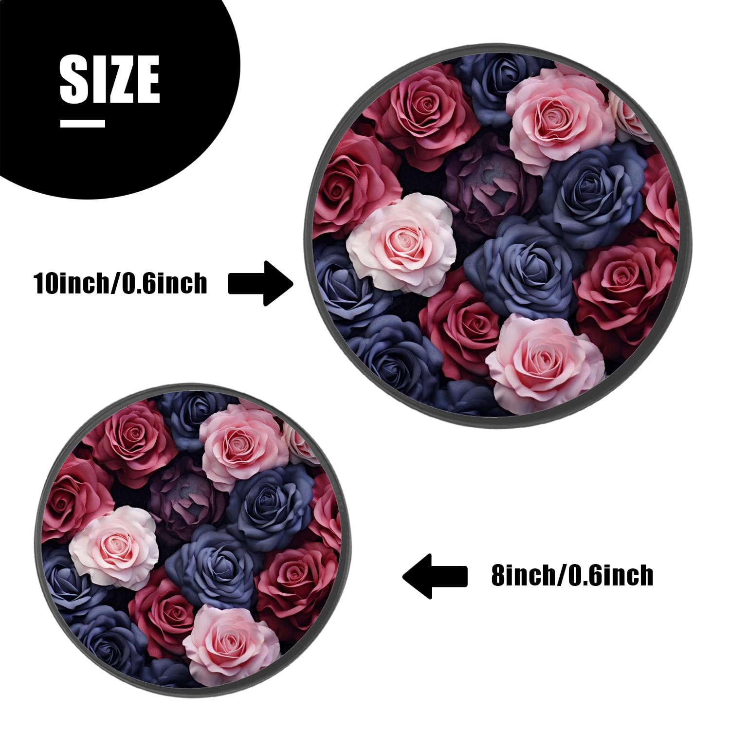 Stove Burner Covers 4 Pcs for Home Decor Cooktop Decorative ,Pink Rose image, Round Electric Stove Burner Covers 8Inch And 10Inch