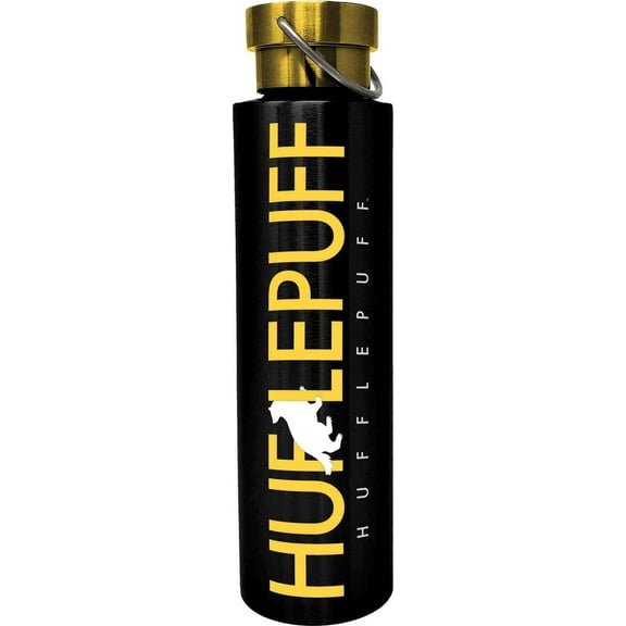 Spoontiques 18947 Hufflepuff Stainless Steel Bottle, 24 oz, Black