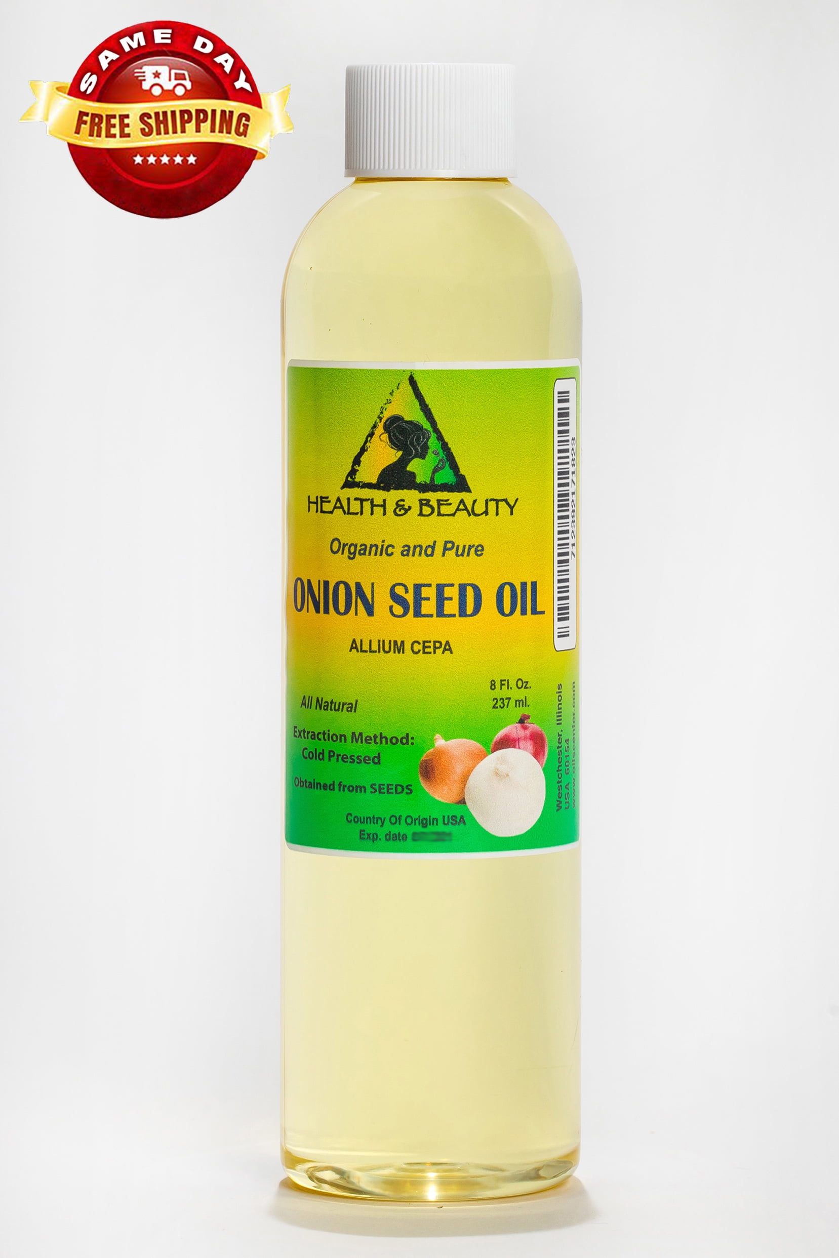 ONION SEED OIL ORGANIC PREMIUM COLD PRESSED 100% PURE ALL NATURAL 8 OZ