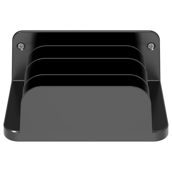 For Tablet/Mobile Phone Wall Mount Storage Charging Stand 4 Slots Design Wall Charging Station Black