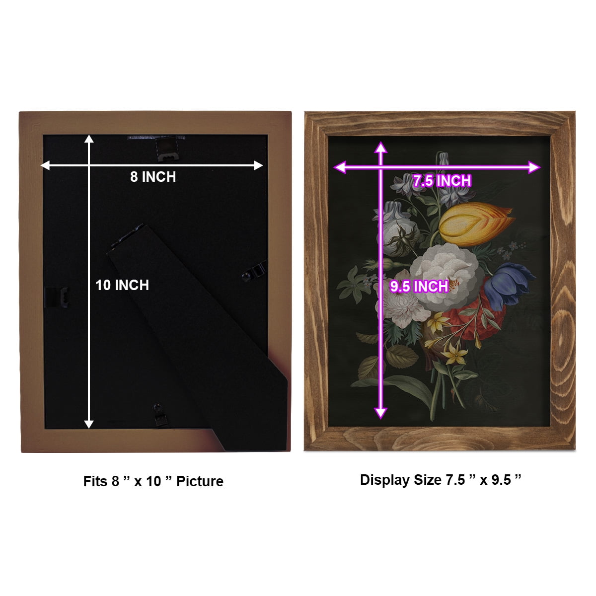 Dramatic Bouquet III -Framed Print w/glass-Walnut