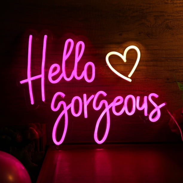 Neon Sign Hello Neon Lights Signs 17" x 12.9" for LED Party