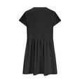 thumbnail image 4 of Hvot&aat 2025 Summer Women's Short Sleeve Mini Pleated Dress Casual Loose Crew Neck Flowy Swing Tunic Dresses, 4 of 7
