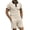 Khaki, variant on 2 Piece Casual Set for Men Knit Quarter Button Shirt with Shorts Half Zip Collared Top Drawstring Shorts Summer Matching Tracksuit M