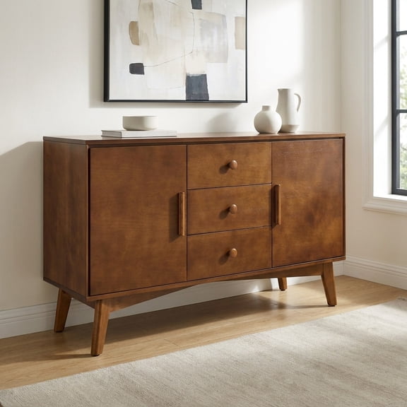 MORPAZX 47.3" Mid Century Modern Sideboard Buffet Cabinet with Storage, Walnut