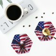 thumbnail image 4 of Fuzoiu USA Eagle with Spread Wings Print Leather Coasters Set,Drink Coasters Set of 4,for Tabletop Protection, Durable PVC Coasters,Home Décor and Housewarming Gift-Hexagon, 4 of 6