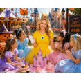 thumbnail image 6 of 5 Pcs Princess Costume & Accessories Set for Gir'ls, Crown/Brooch/Earring/Tutu Skirt Halloween Cosplay Dress Up (Yellow), 6 of 7
