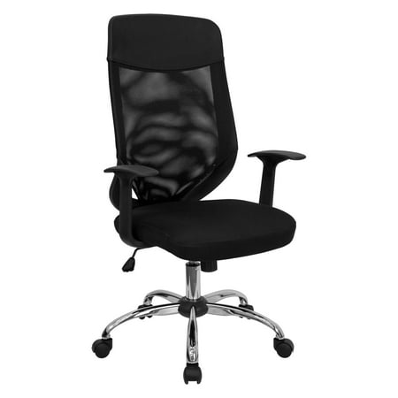 Flash Furniture High-Back Office Chair, Black and Chrome