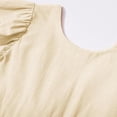 thumbnail image 3 of BLTIBY Girls Cute Summer Cotton Dress Flutter Ruffle Sleeve Dresses Casual High Waisted A Line Flowy Beach Sundress Yellow 2-3 Years, 3 of 8