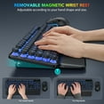thumbnail image 4 of Wagpak Wireless Keyboard and Mouse Backlit - Retro Round Keycaps, Detachable Wrist Rest, Black, New, 1 Count, 4 of 9