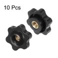thumbnail image 3 of Uxcell 10 Pieces Star Knobs M5 Female Thread 25mm Head Through Hole Clamping Handles Nuts Black, 3 of 5