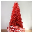 thumbnail image 2 of CZMDZH 4ft Red Artificial Christmas Tree, Hinged Automatic Mini Xmas Tree for Tabletop, Vibrant Red Holiday Party Decor for Office Desk Mantel, 2 of 9