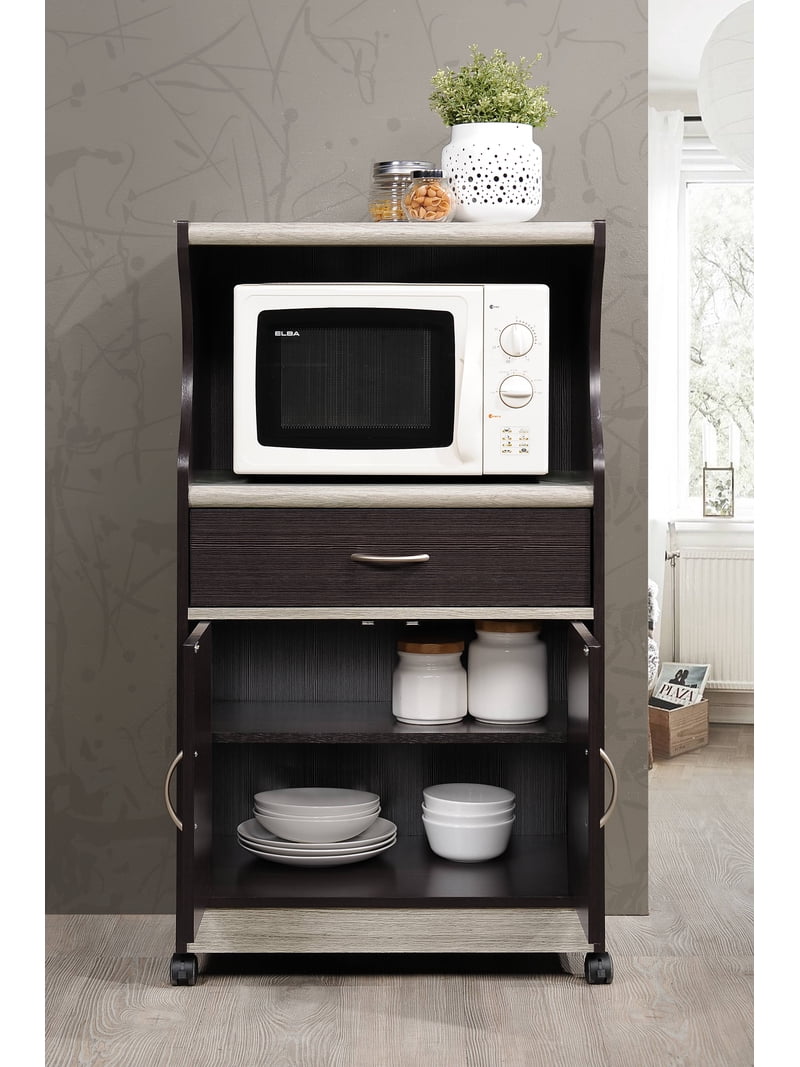 Hodedah Mini Microwave Cart, Chocolate - Walmart.com