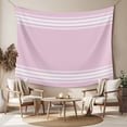 thumbnail image 2 of Pink Striped Large Tapestry for Bedroom Wall Hanging Tapestry,Luxurious White Stripes Modern Abstract Art Ceiling Backdrop Tapestries Poster Blanket Wall Decor for Teens Room Living Room 85" x 90", 2 of 8