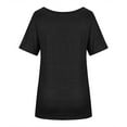 thumbnail image 4 of Ashirexll T-shirts, Short Sleeve Tops for Women, Womens Solid Color Short Sleeve Top Crew Neck Short Sleeve Blouse, 4 of 6