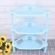 thumbnail image 3 of 3 Layer Plastic Small Storage Shelves Plastic Basket Corner Shelf Organizer Desk Stand Rack Bathroom Shelves for Home Household Kitchen(Blue), 3 of 3