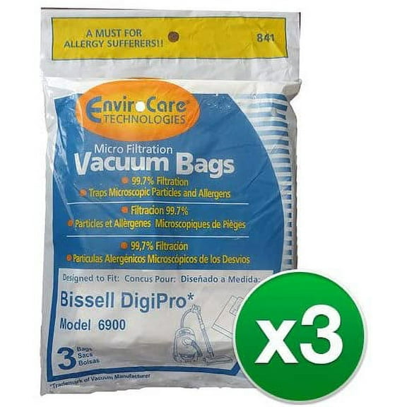 Replacement Part For Bissell Digi Pro Canister Vacuum Cleaner Paper Bags 9 # 841