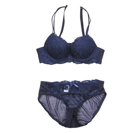

Women Brief Sets Embroidery Lace Lingerie Underwear Sexy Ladies Push-Up Padded Bra Set Brassiere