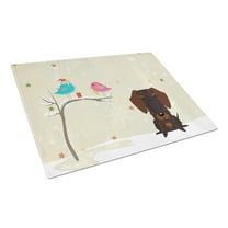 Caroline's Treasures Wire Haired Dachshund Chocolate Glass Cutting Board Large