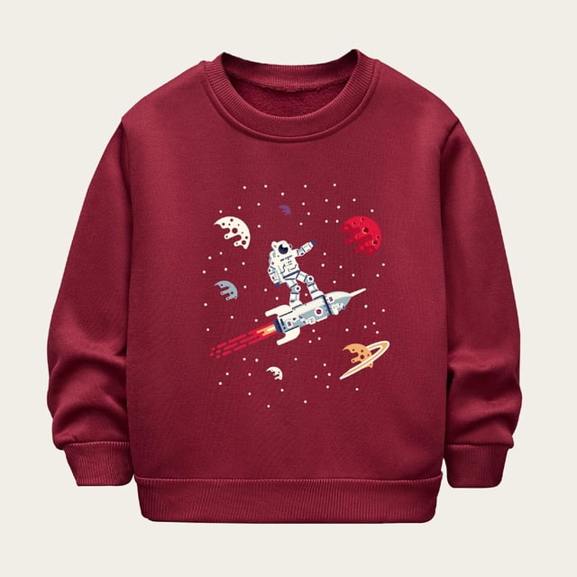 Rbaofujie Chandails Molletonnés à Col Rond pour Filles Garçons Enfants 3-8 Ans
