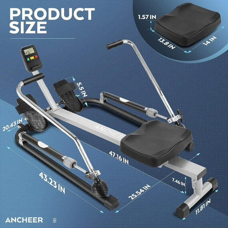 Rowing Machine Hydraulic Machine Rower with 12 Level Adjustable