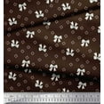 thumbnail image 3 of Soimoi Brown Cotton Cambric Fabric Bow & Diamond Geometric Print Fabric by the Yard 42 Inch Wide, 3 of 3