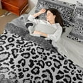 thumbnail image 4 of Homewish Modern Glitter Fashion Bedding Comforter Set 7pcs for Kids, Mystic Sliver Leopard Print Queen Bedding Sets, Cheetah Animal Reversible Queen Sheet Sets, Luxury Bedroom Decor, 4 of 7