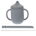thumbnail image 1 of Vaso de silicona para bebés con pajita para niños, vaso para bebés con pajita y cepillo para pajita, 1 of 6