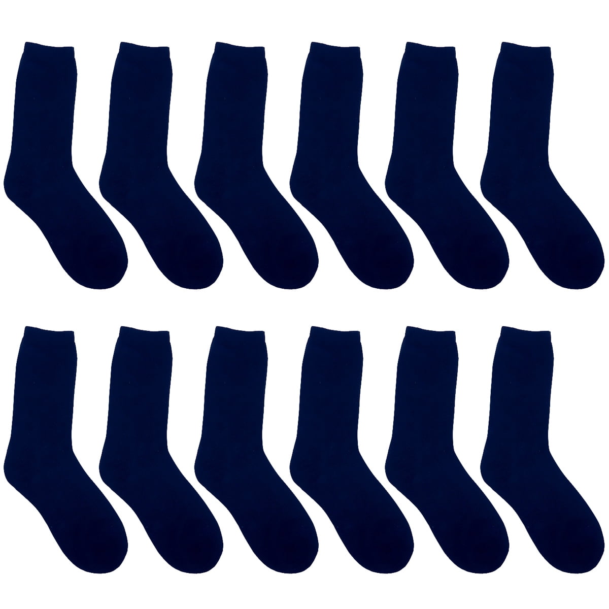 12 Pairs School Uniform Navy Color Crew Socks For Adult & Teenager