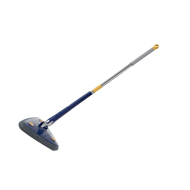 Extendable Triangle Mop 360 Rotating Wall Mop Mop Microfiber Wall Cleaner with Long Handle for Window Blue