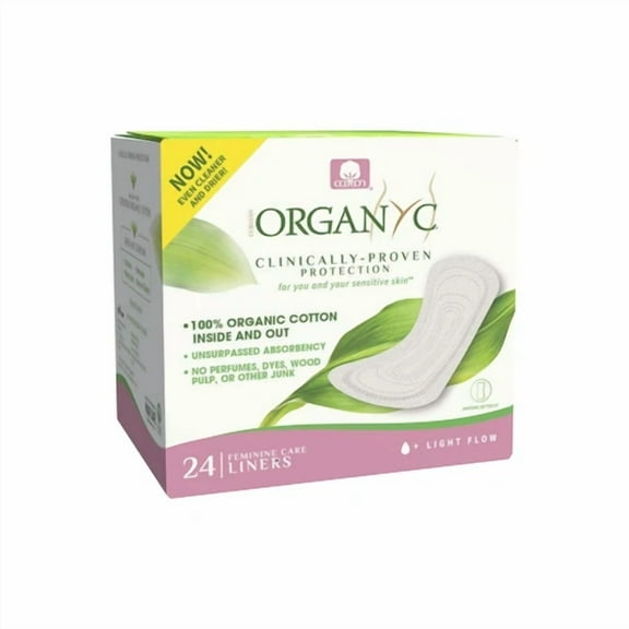 24 Count Organyc Light Flow Sanitary Napkins Certified Organic Cotton