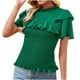 thumbnail image 1 of Elegante blusa informal de manga corta con cuello redondo para primavera y verano para mujer OAVQHLG3B Store lin121212, 1 of 5